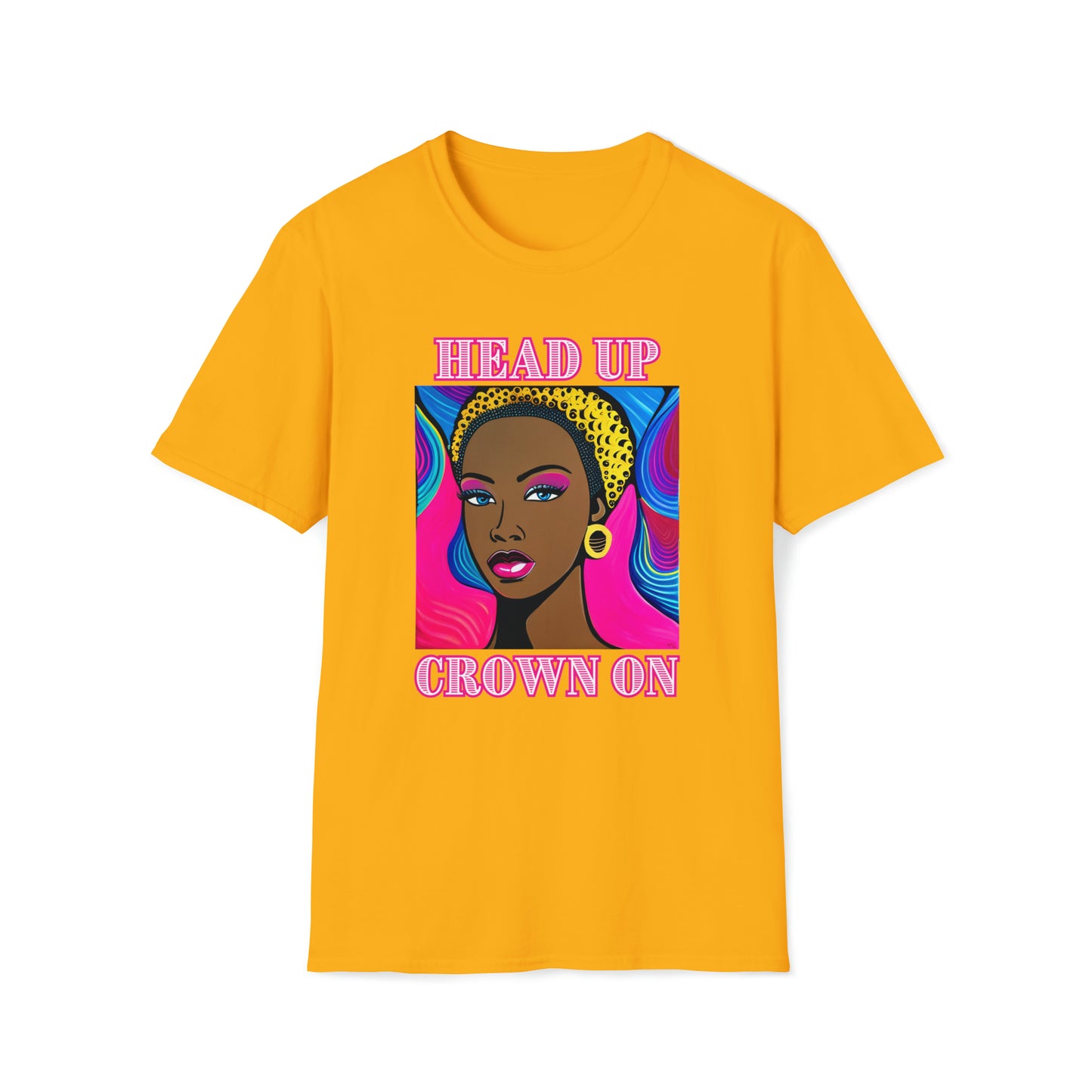 Black Barbie Head Up Crown On T-Shirt