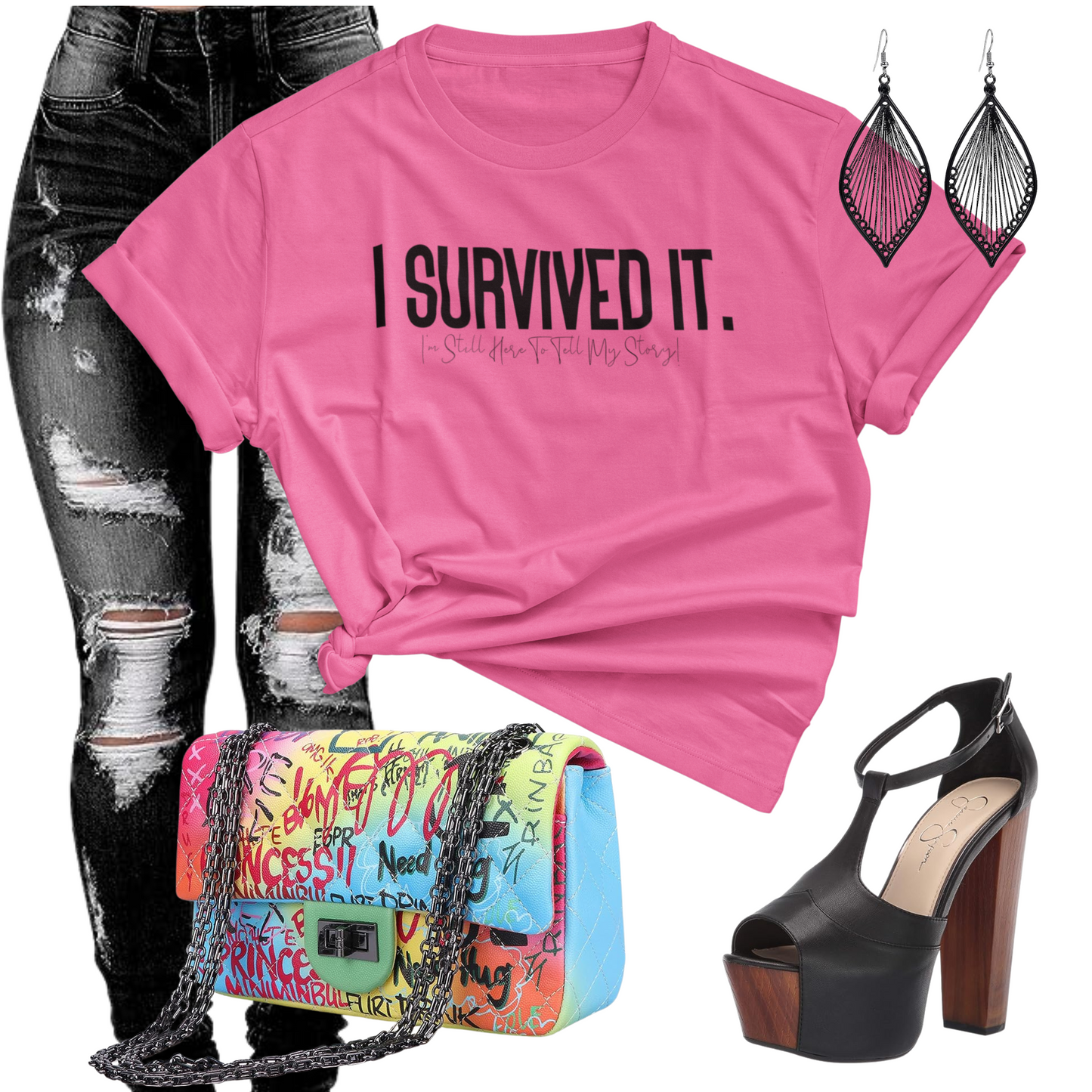 Buy our I Survived It Christian Statement Unisex t-shirt. This faith based clothing is breast cancer pink, soft, and comfortable. You can wear it everyday. This Christian statement t-shirt will definitely spark up a conversation about your faith. Be prepared to tell your story.