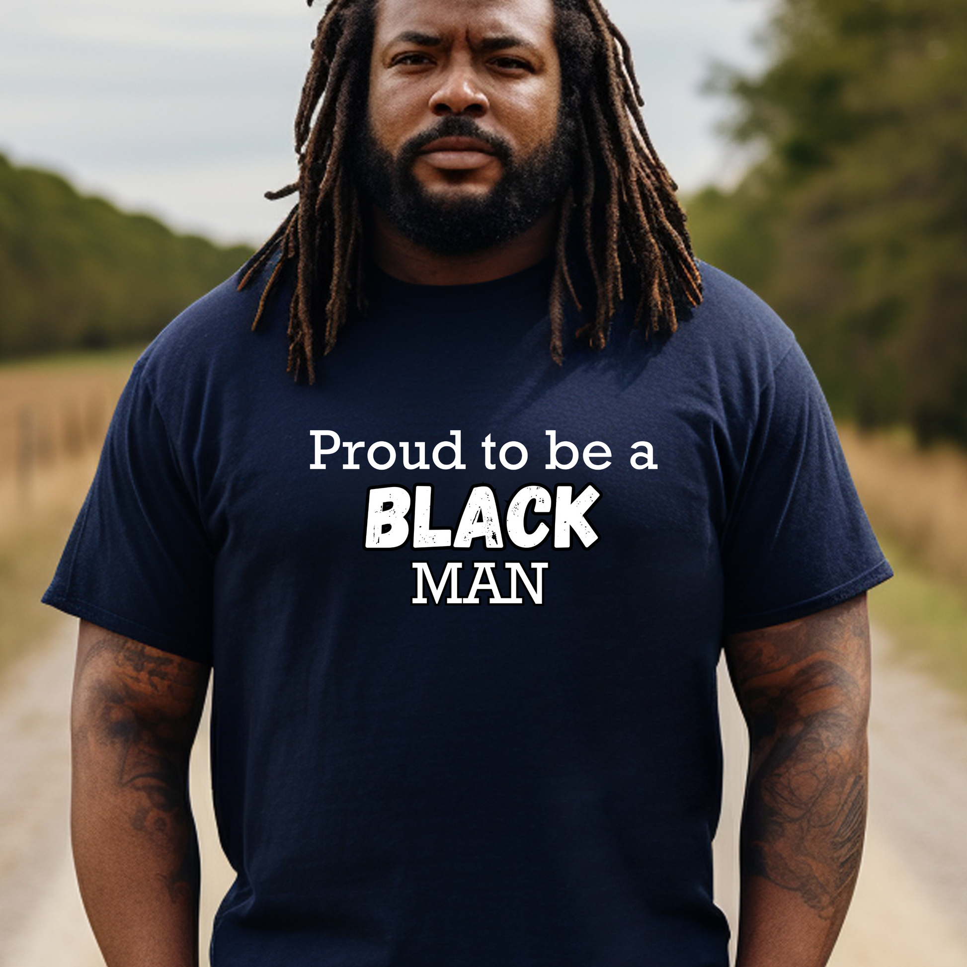 Introducing Triumph Tees' empowering navy t-shirt, boldly proclaiming, "Proud to be a black man, even more proud to be a Christian man." Shop now and let your faith shine through with this powerful design.