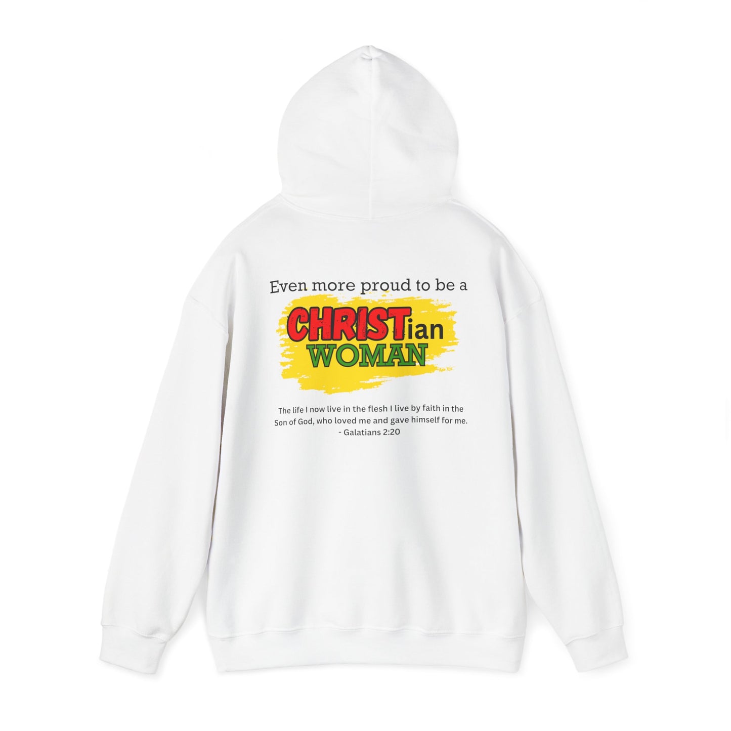 Black Christian Woman Hoodie in White - Embrace Black History with Triumph Tees Faith Fashion. Featuring empowering designs for women. Shop now for stylish faith wear!