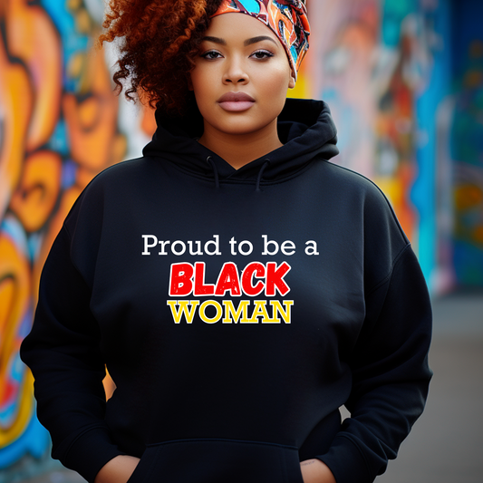 Black Christian Woman Hoodie in Black - Embrace Black History with Triumph Tees. Featuring empowering designs for women. Shop now for stylish Christian apparel!