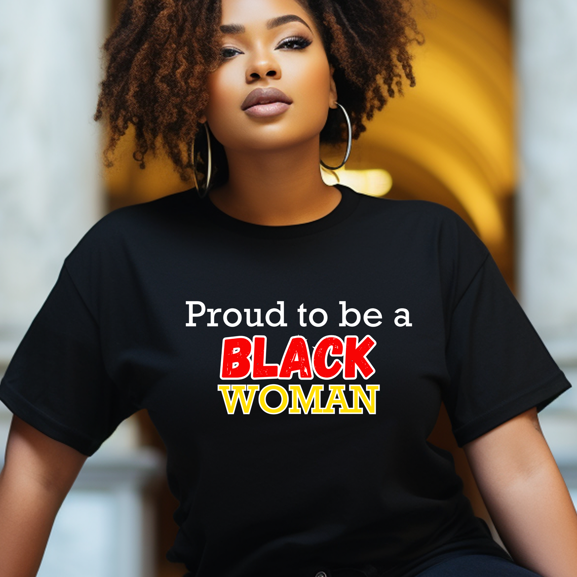 "Proud to be a Black Christian Woman" t-shirt: A stylish black tee with empowering text, celebrating Black History and faith. Perfect for making a bold statement. 🖤✝️ #BlackChristianWoman #FaithFashion #BlackHistoryFashion