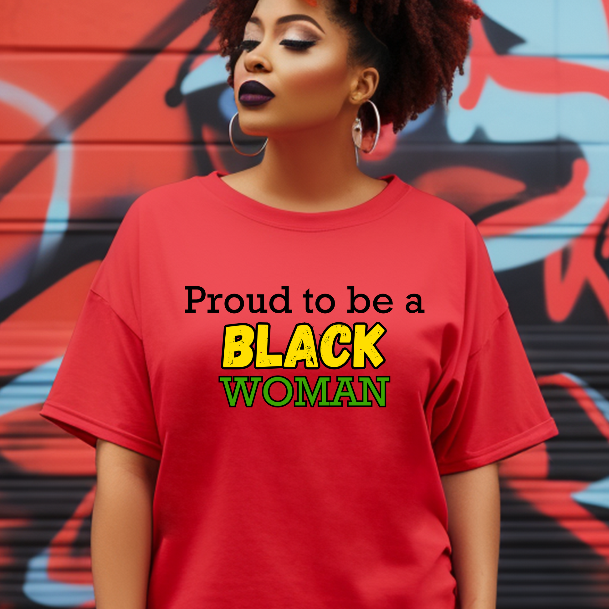 Red 'Proud to be a Black Christian Woman' T-shirt - Faith Fashion at Triumph Tees. Stylish tee celebrating faith & Black History. Available in various sizes. Order now! #faithfashion #blackhistory