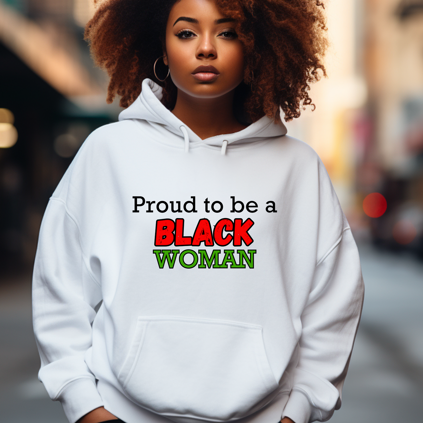 Black Christian Woman Hoodie in White - Embrace Black History with Triumph Tees Faith Fashion. Featuring empowering designs for women. Shop now for stylish faith apparel!