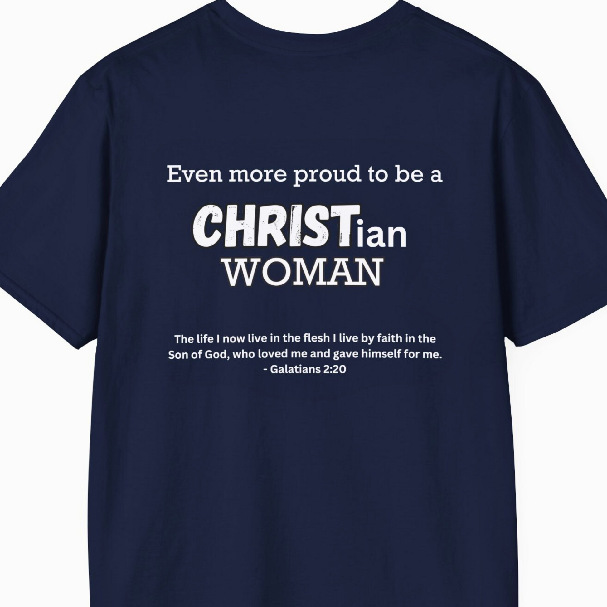 Introducing the Navy 'Proud to be a Black Christian Woman' T-shirt - Faith Fashion, available exclusively at Triumph Tees. This empowering tee not only celebrates faith and Black History but also adds a touch of style to your wardrobe. Available in various sizes, this t-shirt is a perfect addition to your collection. #faithfashion #blackhistorytshirt