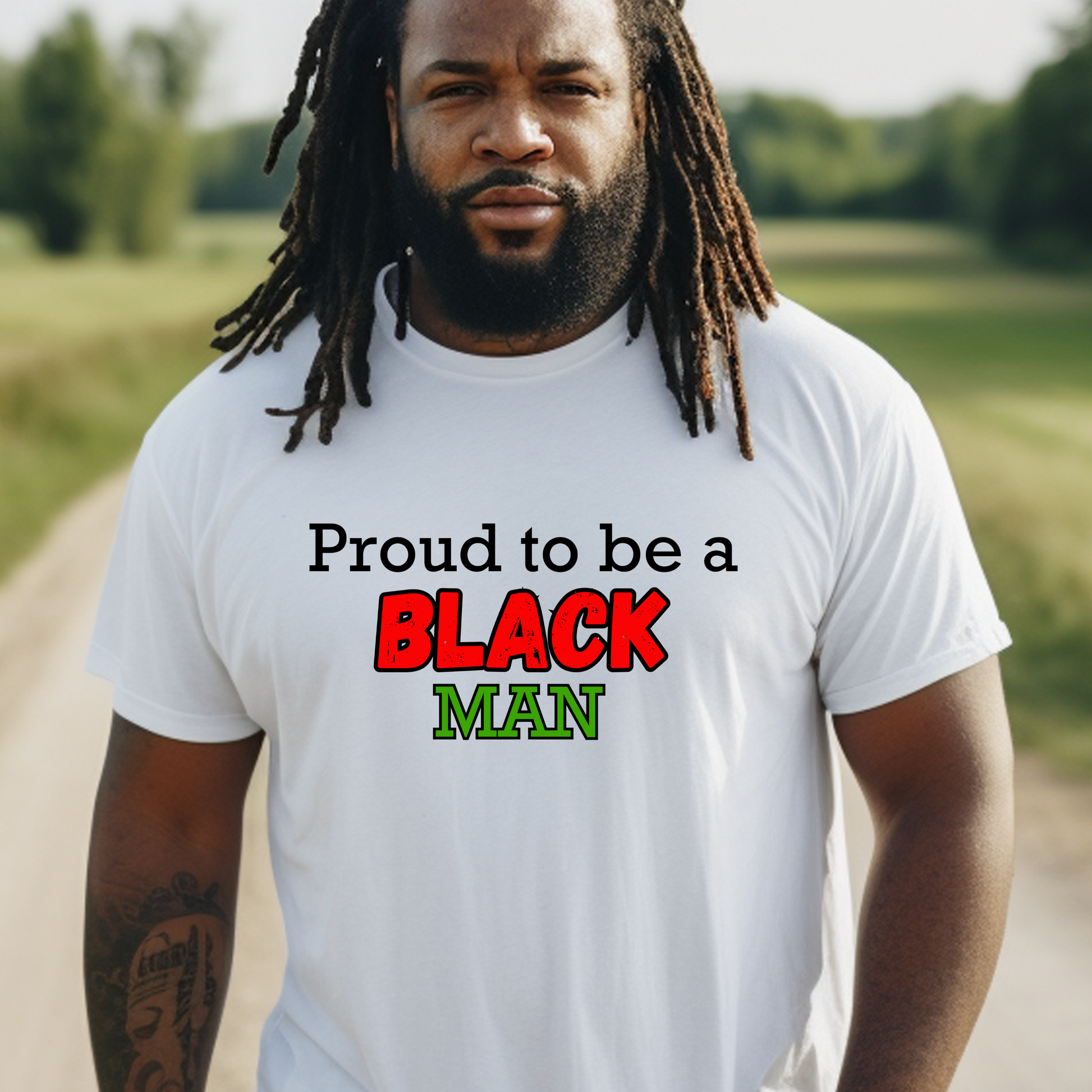 Celebrate your identity and faith with Triumph Tees' White Proud to be a Black Christian Man T-Shirt. Embrace the empowering design and proudly represent who you are in Christ. Shop now and make a statement of pride in your faith. 