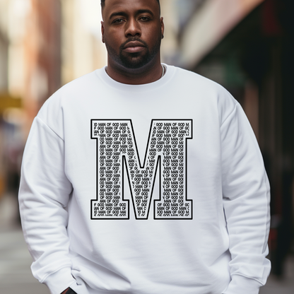 Shop for our Man of God White Letterman sweatshirt. Our faith apparel is so soft and cozy, it's great for everyday wear. Declare your faith and show confidence in Jesus when you wear this faith sweatshirt.