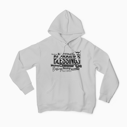 Shop our Blessings on Blessings Unisex Statement Pullover Hoodie. This Christian Statement gray hoodie comes in all sizes. Faith apparel for believers. Soft and comfortable for everyday wear.