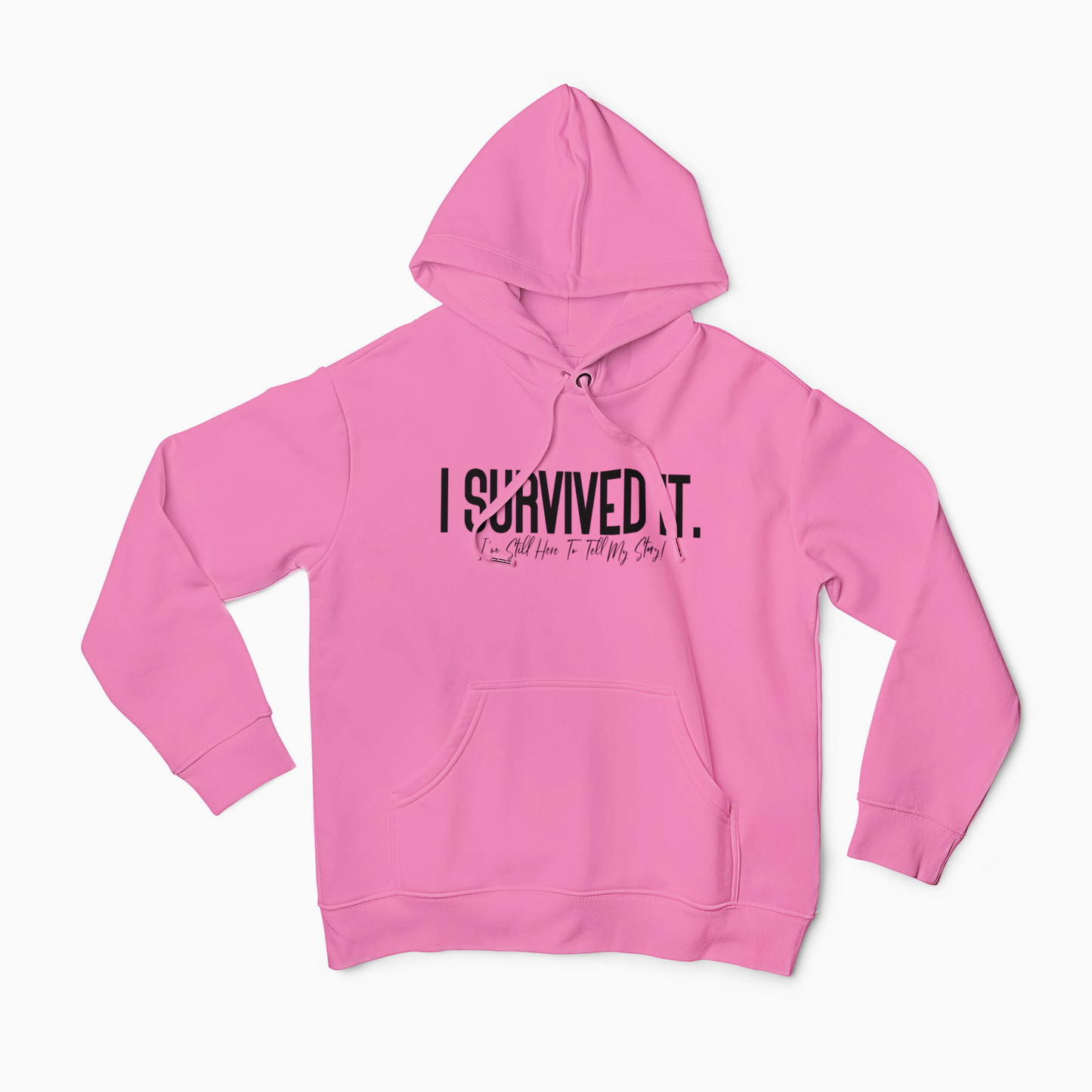 Shop for our I Survived It Graphic Christian Statement hoodie. This pink unisex statement hoodie is soft and very comfortable so you can wear it everyday. This faith based apparel will certainly spark up a conversation about your faith.