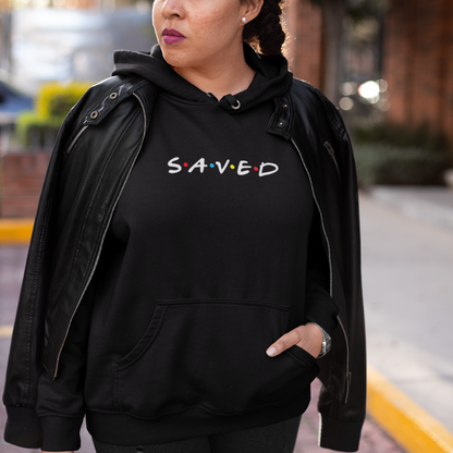Shop for our Saved Black Unisex Hoodie. Our Christian statement hoodie is soft, comfortable, and great for everyday wear. Show off your faith with this Christian hoodie. Dress it up or down, you can let the world know where you stand without saying a word.